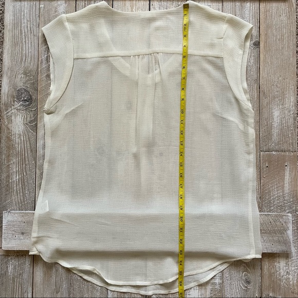 FREE W/ ITEM EQUAL/MORE VALUE Sheer White V-neck Blouse - Picture 6 of 7